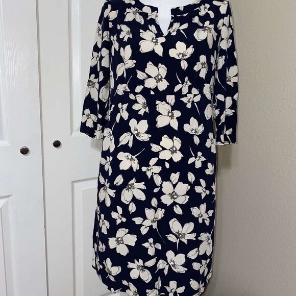 J Jill Floral Mid Sleeve Dress - Picture 4 of 12
